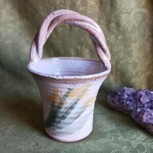 Studio Art Pottery Yellow Daffodils Easter Basket